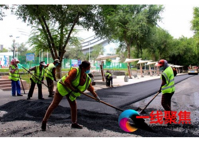 体育馆周边道路旧貌换新颜