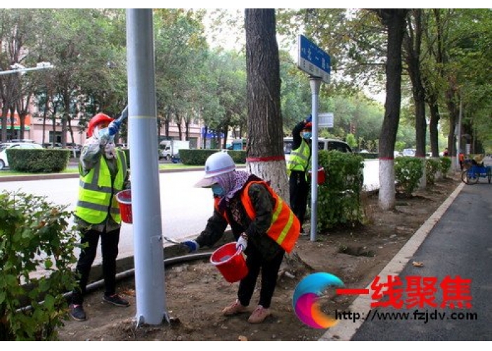 为全市道路附属设施立杆换新装