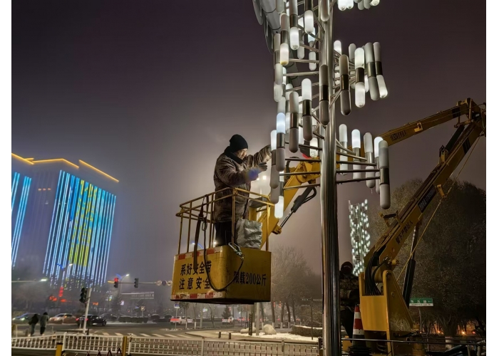 加强路灯夜间巡查  点亮冬日美丽夜景